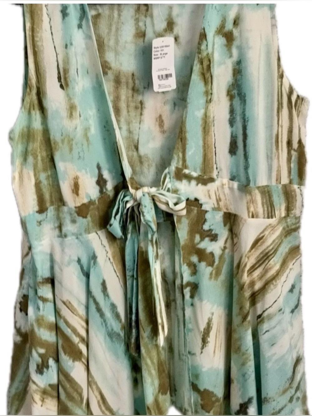Simply Vera Wang Watercolor Tie Front Vest Cardigan | Size XL | NWT